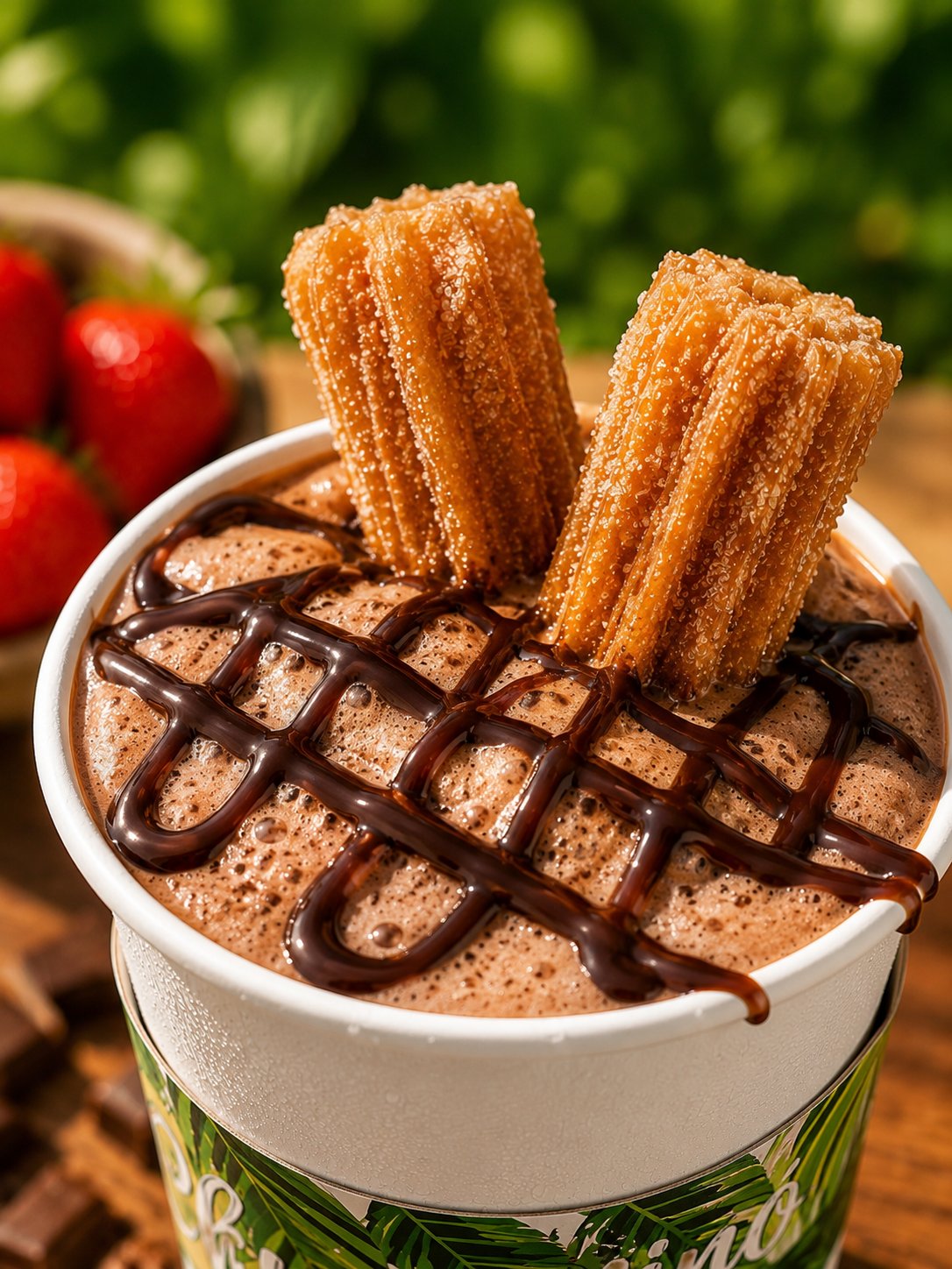 Churriño hot chocolate with churro dippers