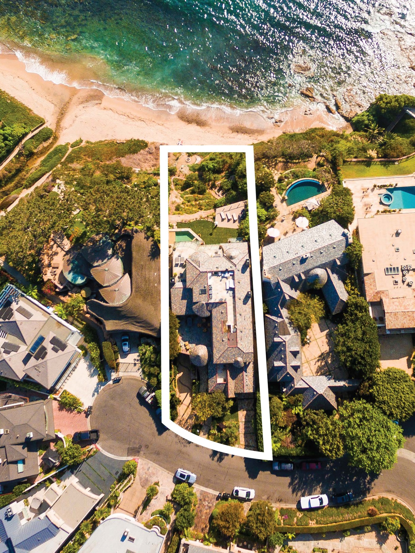 177 Shorecliff Road, Corona del Mar — aerial, highest recorded sale