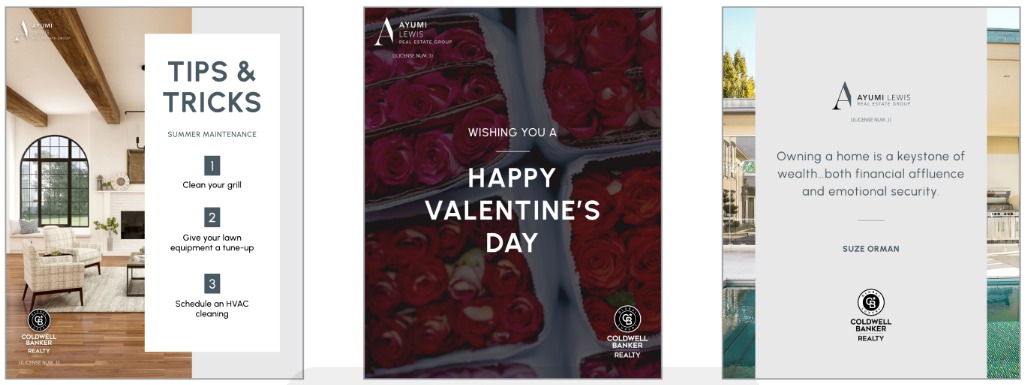 Templated social content system — tips, seasonal cards, testimonials